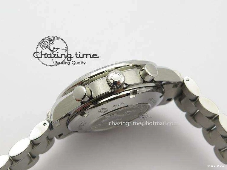 0228 Cozy Speedmaster Racing 40mm SS Black Dial On SS Bracelet A7750 ( Free Rubber Strap ) 8252